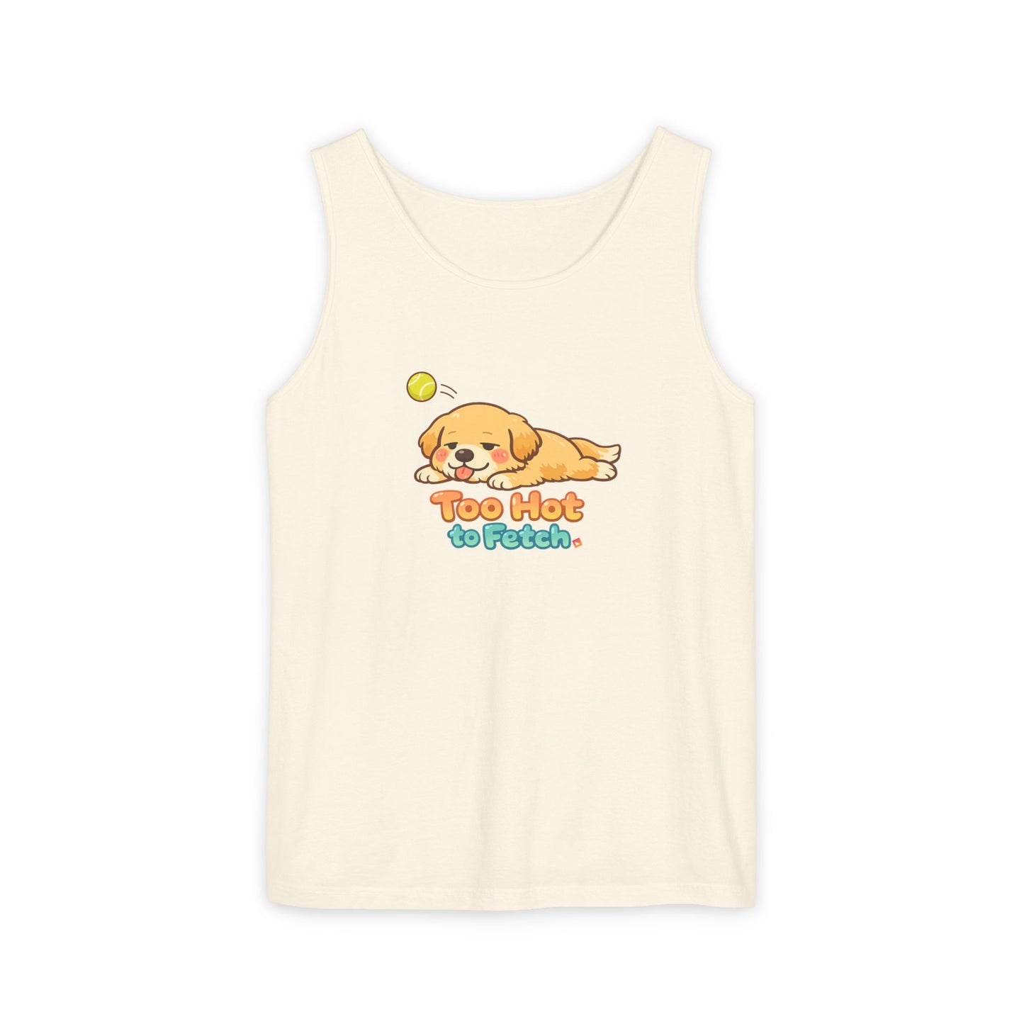 Too Hot to Fetch Labrador Illustration Tank Top | Cute Summer Dog Tee