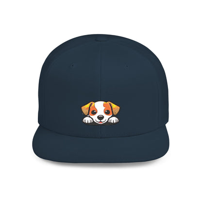Snapback Cap, Puppy Peek Embroidered Dog Hat, Cute Pet Lover Baseball Cap, Adjustable Streetwear Hat, Gift for Dog Lovers