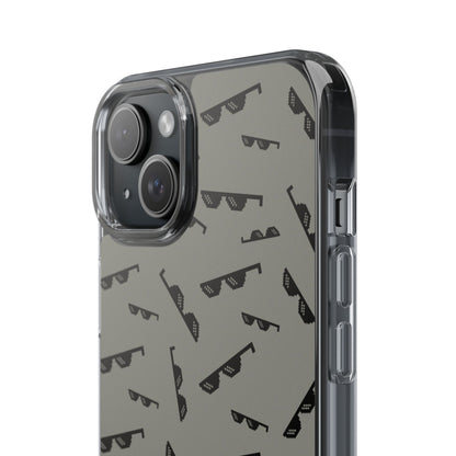 iPhone Case with Trendy Poodle and Sunglasses Pattern | Cute Kawaii Dog Design | Clear Protective Phone Cover