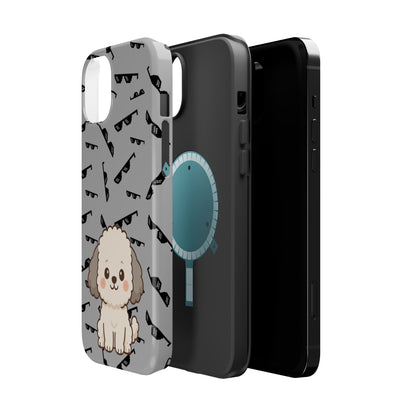 Cute Dog Magnetic Phone Case | Pet Lover Gift | Stylish Tough Cover | Cartoon Dog Print | MagSafe Compatible | Fun Phone Accessory