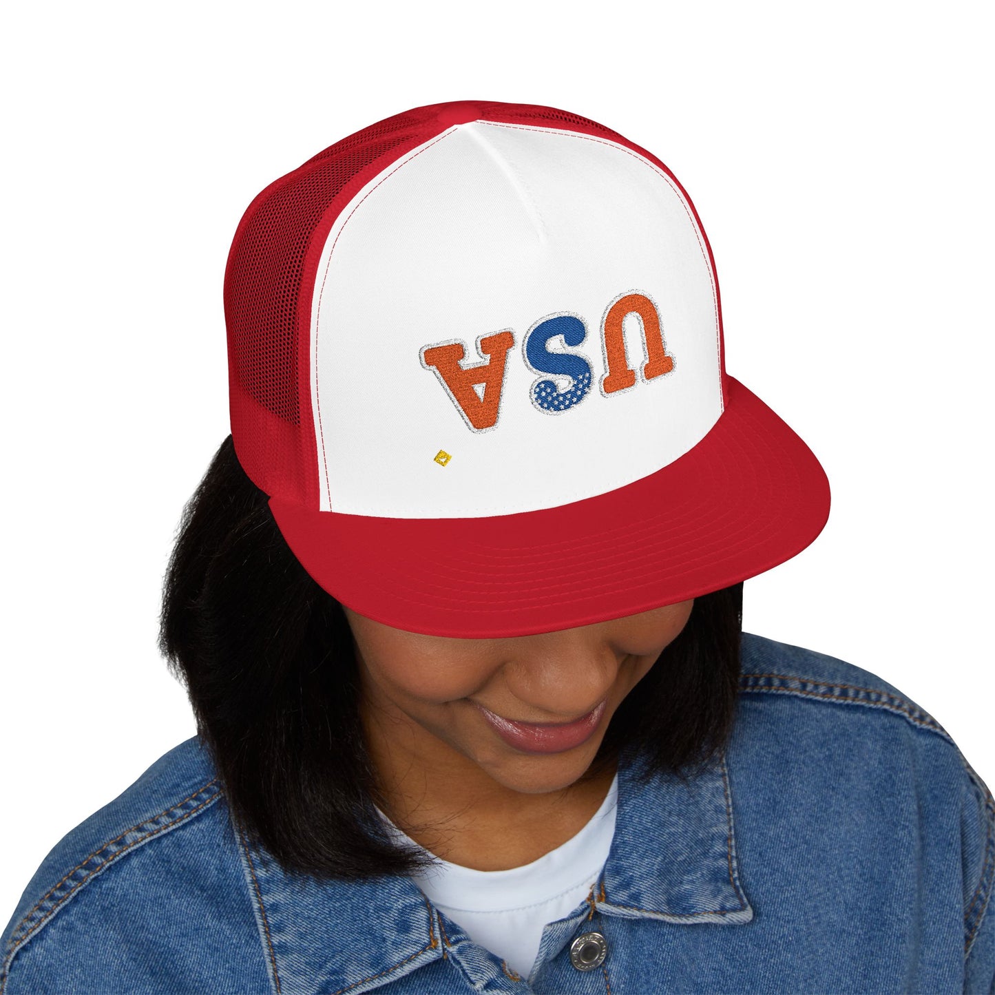 Trucker Cap | Patriotic USA Embroidery | 5 Panel Snapback for Summer and Festivals