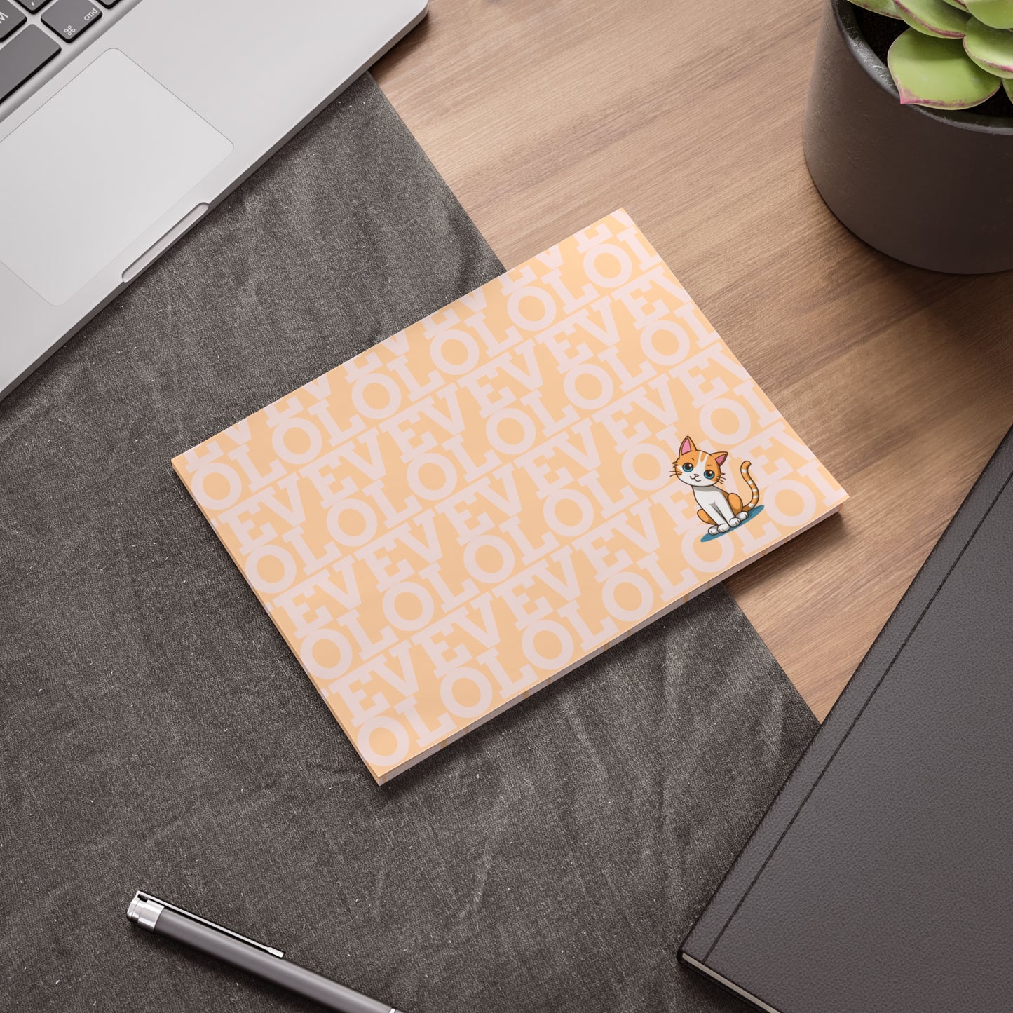 LOVE Post-it® Note Pads with Cute Orange Cat
