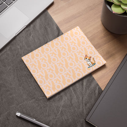 LOVE Post-it® Note Pads with Cute Orange Cat