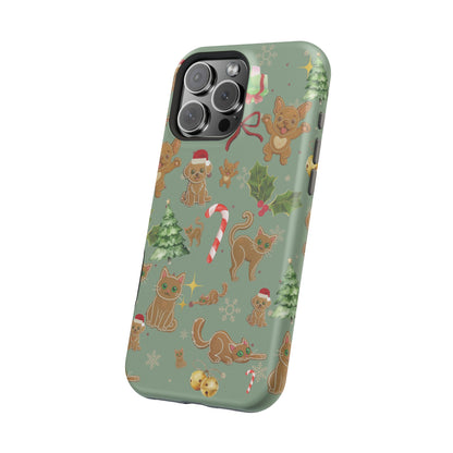iPhone 17 Tough Case - Christmas Gingerbread Cookie & Candy Cane Pattern - Festive Holiday Protective Phone Cover for Winter Cheer