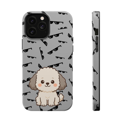 Cute Dog Magnetic Phone Case | Pet Lover Gift | Stylish Tough Cover | Cartoon Dog Print | MagSafe Compatible | Fun Phone Accessory