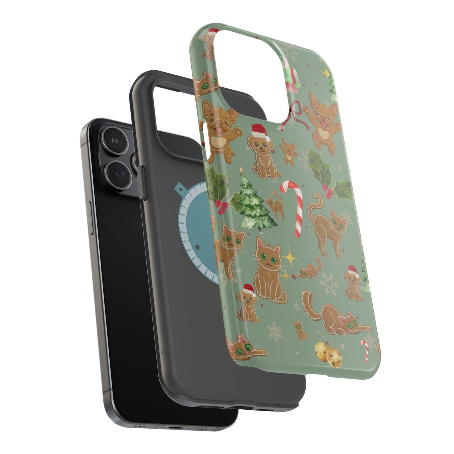 iPhone 17 Tough Case - Christmas Gingerbread Cookie & Candy Cane Pattern - Festive Holiday Protective Phone Cover for Winter Cheer
