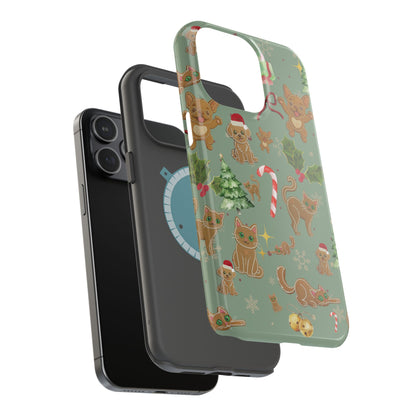 iPhone 17 Tough Case - Christmas Gingerbread Cookie & Candy Cane Pattern - Festive Holiday Protective Phone Cover for Winter Cheer