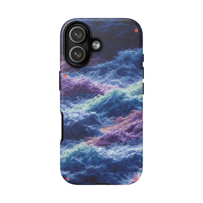 iPhone 17 Tough Case - Stormy Ocean Wave Pattern - Blue & Purple Water Design Protective Phone Cover for Sea Lovers