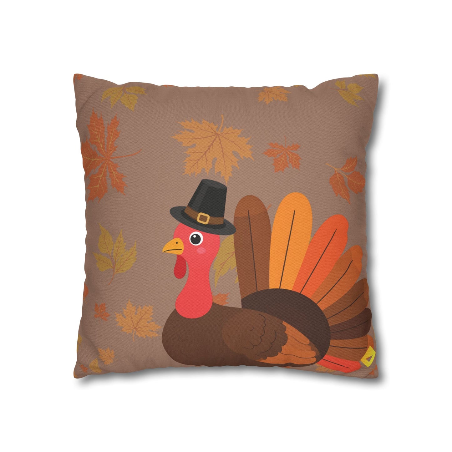 Thanksgiving Pillow Cover - Bear, Owl & Turkey Design - Double-Sided Fall Throw Pillow Case
