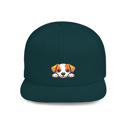 Snapback Cap, Puppy Peek Embroidered Dog Hat, Cute Pet Lover Baseball Cap, Adjustable Streetwear Hat, Gift for Dog Lovers