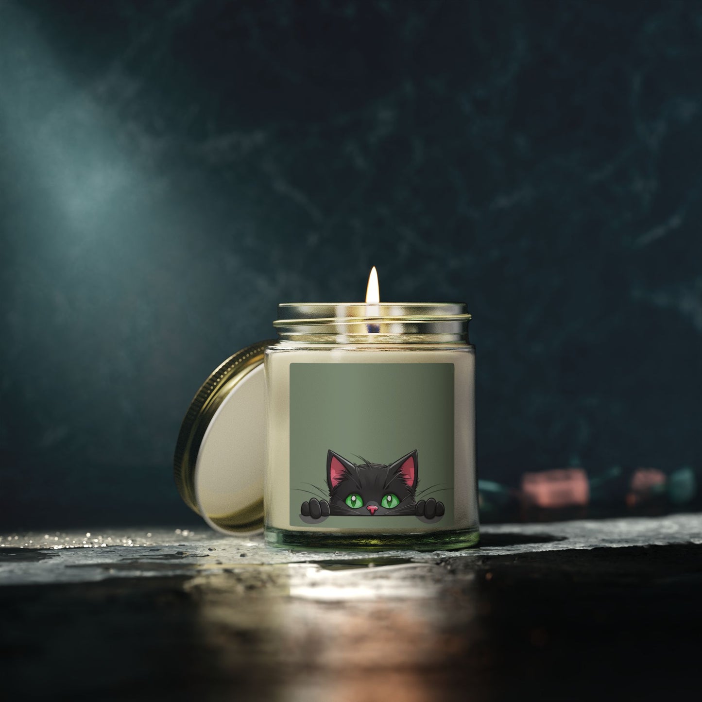 Purrfectly Cozy | Scented Candle with Black Cat Charm