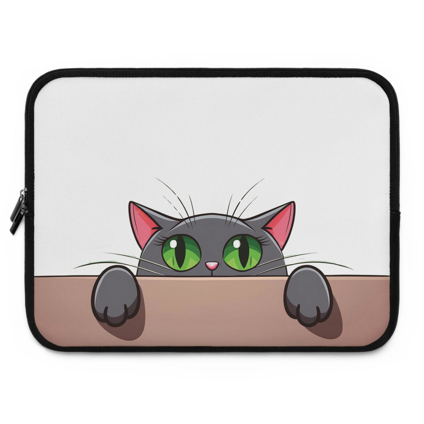 Peek-a-Meow Protection | Cute Gray Cat Laptop Sleeve for Work & Play
