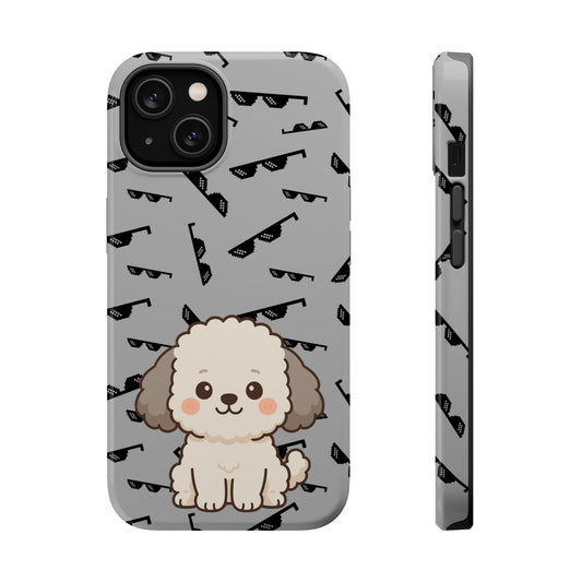 Cute Dog Magnetic Phone Case | Pet Lover Gift | Stylish Tough Cover | Cartoon Dog Print | MagSafe Compatible | Fun Phone Accessory