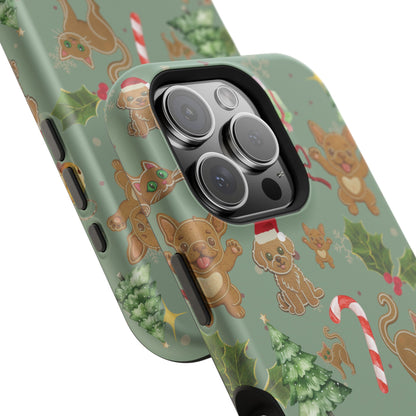 iPhone 17 Tough Case - Christmas Gingerbread Cookie & Candy Cane Pattern - Festive Holiday Protective Phone Cover for Winter Cheer