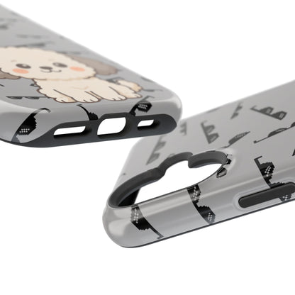 Cute Dog Magnetic Phone Case | Pet Lover Gift | Stylish Tough Cover | Cartoon Dog Print | MagSafe Compatible | Fun Phone Accessory