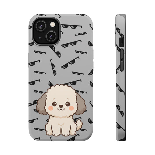 Cute Dog Magnetic Phone Case | Pet Lover Gift | Stylish Tough Cover | Cartoon Dog Print | MagSafe Compatible | Fun Phone Accessory