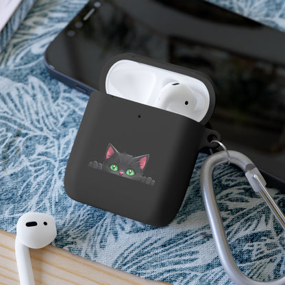 AirPods and AirPods Pro Case Cover - MEOW Cute Green Eyed Cat