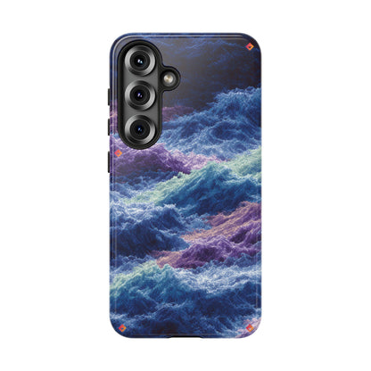 iPhone 17 Tough Case - Stormy Ocean Wave Pattern - Blue & Purple Water Design Protective Phone Cover for Sea Lovers