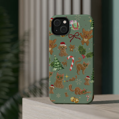 iPhone 17 Tough Case - Christmas Gingerbread Cookie & Candy Cane Pattern - Festive Holiday Protective Phone Cover for Winter Cheer