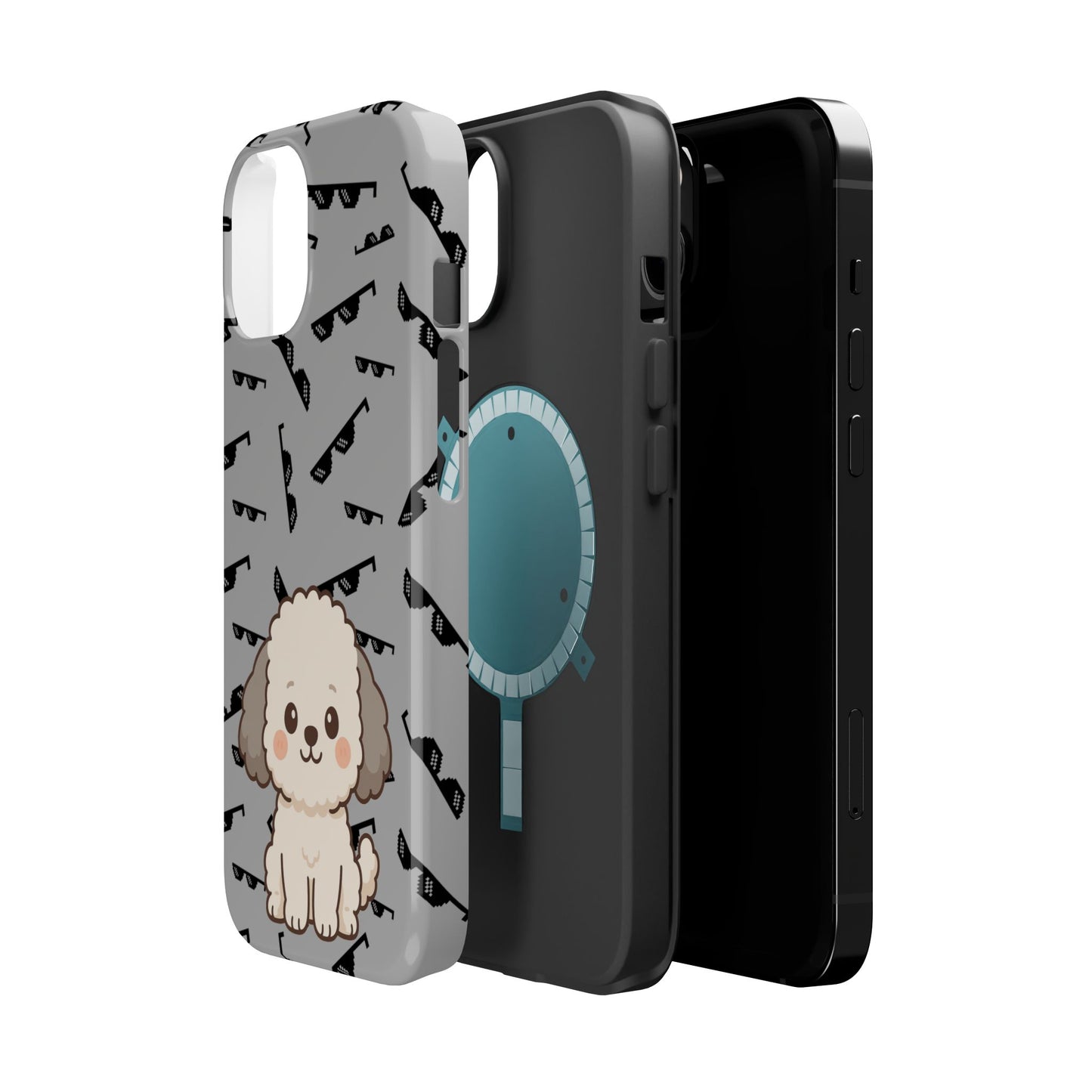 Cute Dog Magnetic Phone Case | Pet Lover Gift | Stylish Tough Cover | Cartoon Dog Print | MagSafe Compatible | Fun Phone Accessory