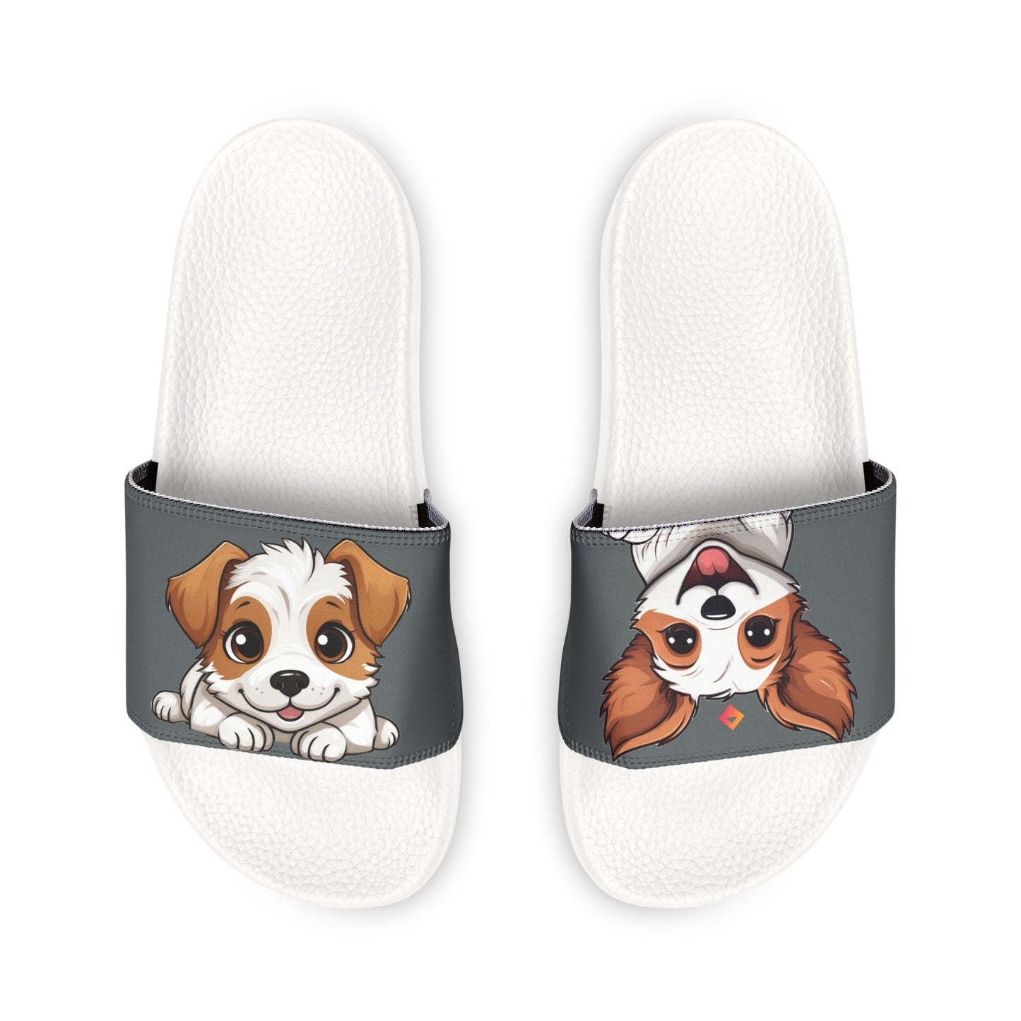 Sandals, White and Tan Jack Russell Terrier Print, Removable Strap, Cute Doggie Design, Beach Shoes, Summer Footwear