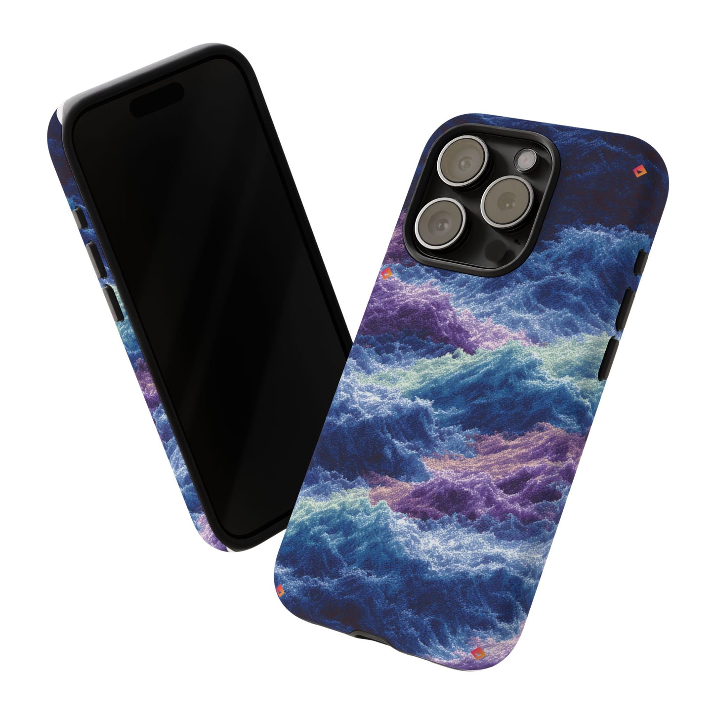 iPhone 17 Tough Case - Stormy Ocean Wave Pattern - Blue & Purple Water Design Protective Phone Cover for Sea Lovers