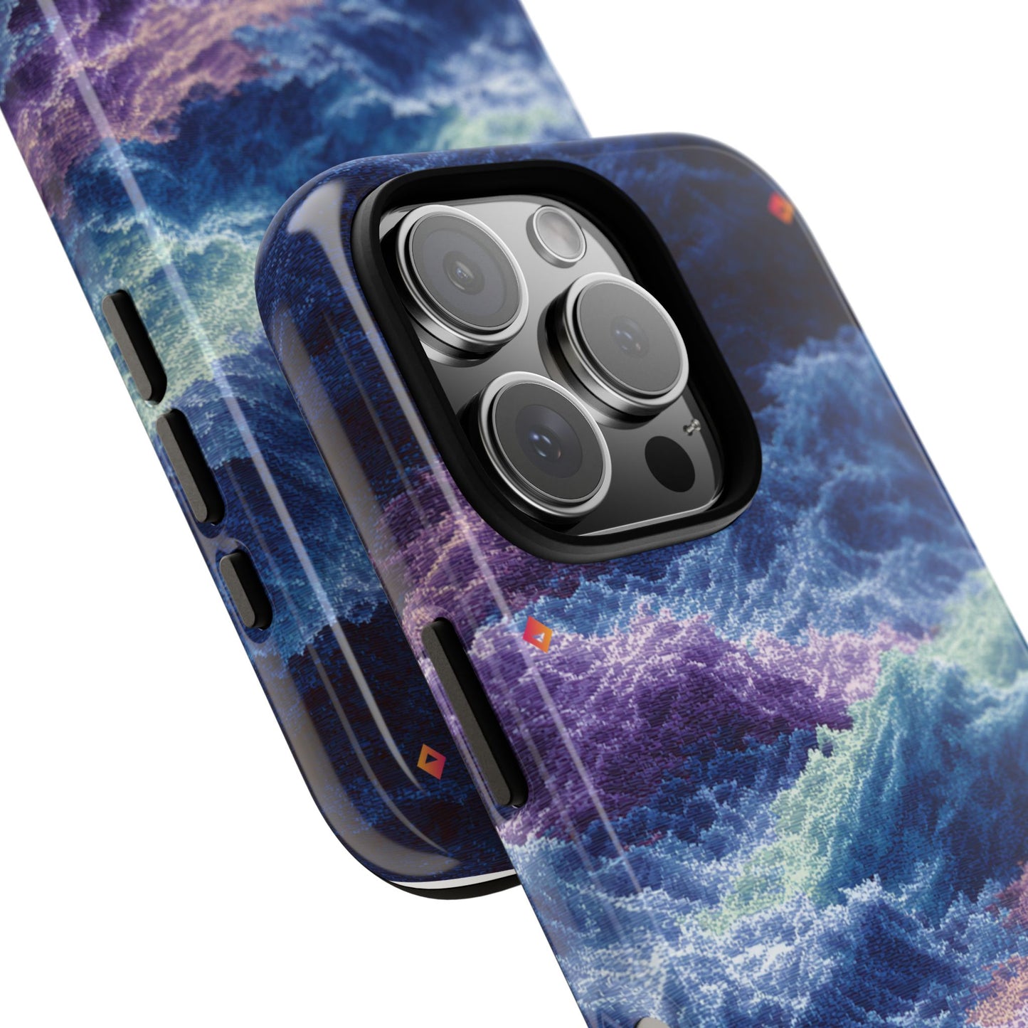 iPhone 17 Tough Case - Stormy Ocean Wave Pattern - Blue & Purple Water Design Protective Phone Cover for Sea Lovers