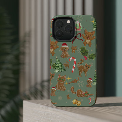 iPhone 17 Tough Case - Christmas Gingerbread Cookie & Candy Cane Pattern - Festive Holiday Protective Phone Cover for Winter Cheer