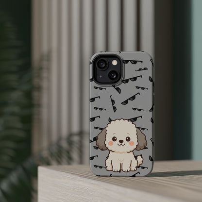 Cute Dog Magnetic Phone Case | Pet Lover Gift | Stylish Tough Cover | Cartoon Dog Print | MagSafe Compatible | Fun Phone Accessory
