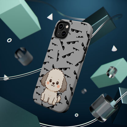 Cute Dog Magnetic Phone Case | Pet Lover Gift | Stylish Tough Cover | Cartoon Dog Print | MagSafe Compatible | Fun Phone Accessory