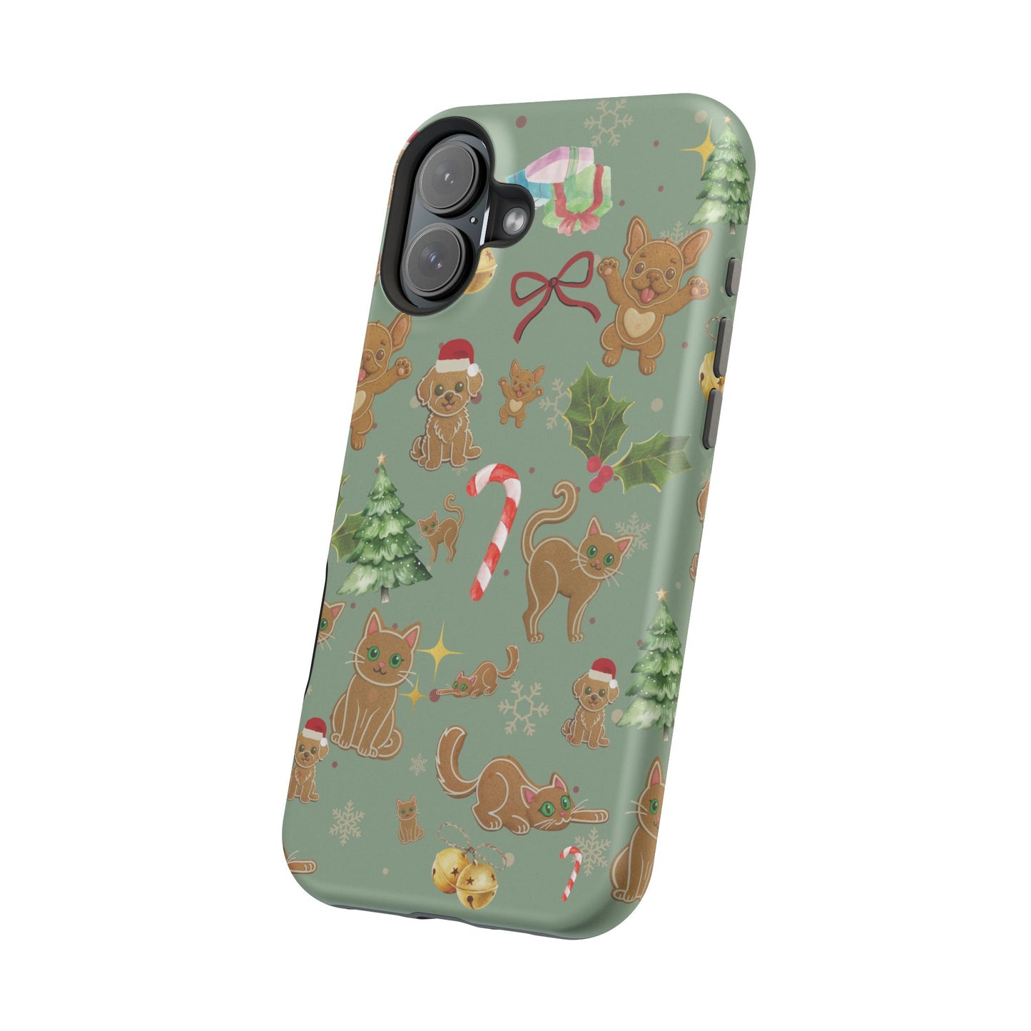 iPhone 17 Tough Case - Christmas Gingerbread Cookie & Candy Cane Pattern - Festive Holiday Protective Phone Cover for Winter Cheer
