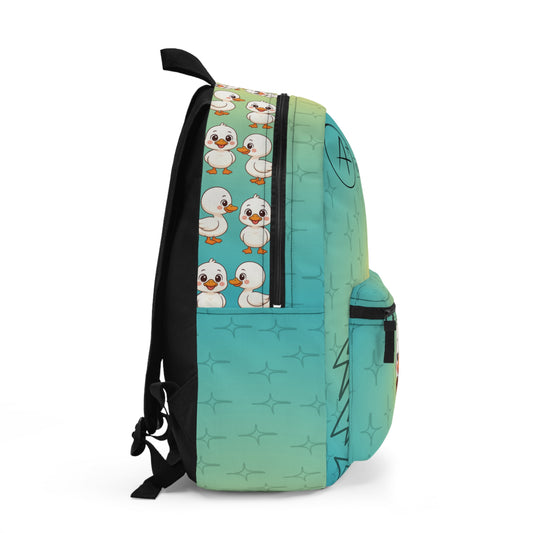Cute Duck School Backpack | You Can Do It A+ Motivational Bag for Kids | Kawaii Cartoon Print | Fun Book Bag with Side Pockets & Zippers