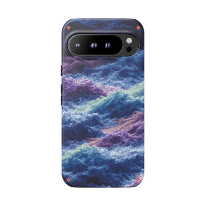 iPhone 17 Tough Case - Stormy Ocean Wave Pattern - Blue & Purple Water Design Protective Phone Cover for Sea Lovers