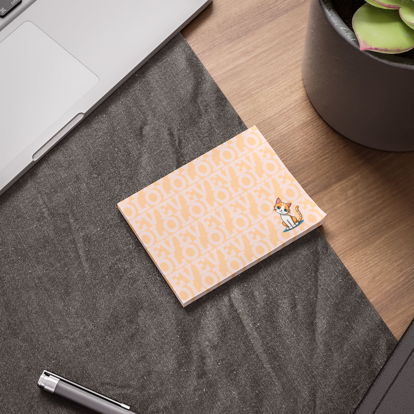 LOVE Post-it® Note Pads with Cute Orange Cat