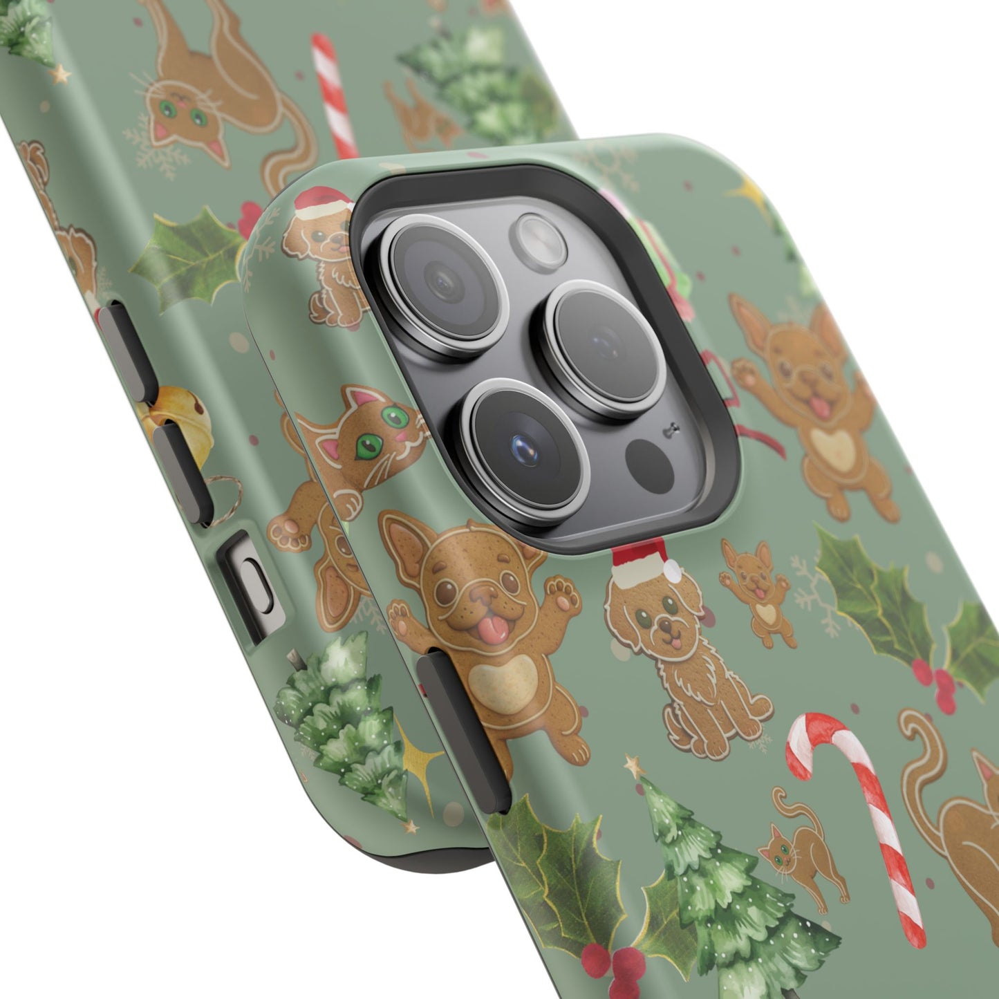 iPhone 17 Tough Case - Christmas Gingerbread Cookie & Candy Cane Pattern - Festive Holiday Protective Phone Cover for Winter Cheer