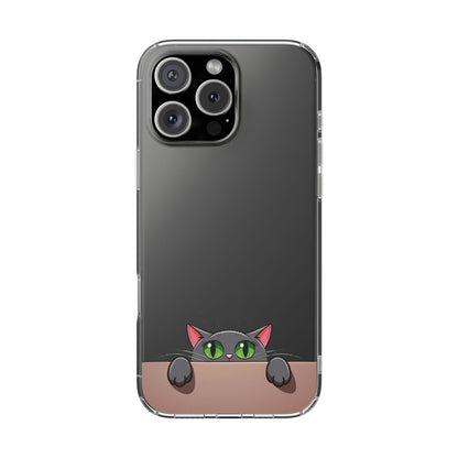 Phone Cases With Cute Cat Design - Clear Silicone Phone Cases Samsung and iPhone