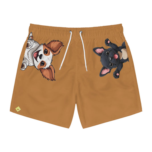 Cartoon Doggie Swim Trunks | Pocket Pups Edition