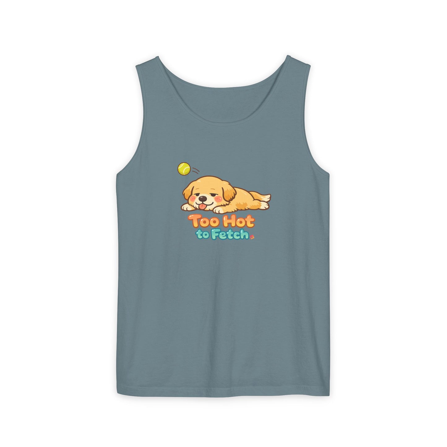 Too Hot to Fetch Labrador Illustration Tank Top | Cute Summer Dog Tee