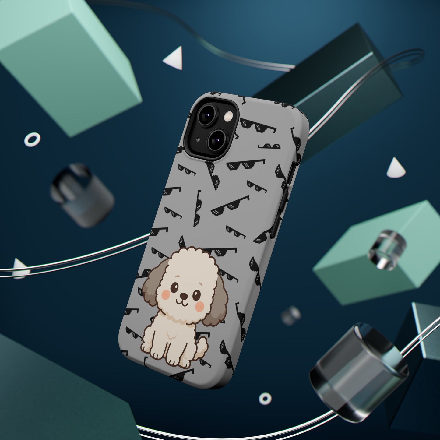Cute Dog Magnetic Phone Case | Pet Lover Gift | Stylish Tough Cover | Cartoon Dog Print | MagSafe Compatible | Fun Phone Accessory