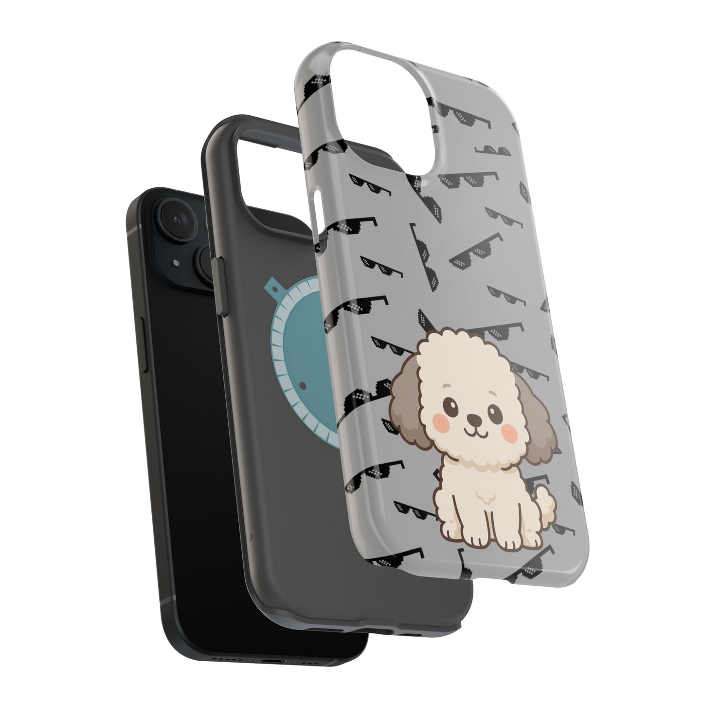 Cute Dog Magnetic Phone Case | Pet Lover Gift | Stylish Tough Cover | Cartoon Dog Print | MagSafe Compatible | Fun Phone Accessory