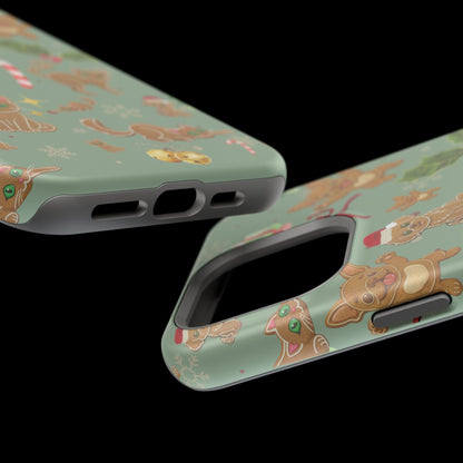 iPhone 17 Tough Case - Christmas Gingerbread Cookie & Candy Cane Pattern - Festive Holiday Protective Phone Cover for Winter Cheer