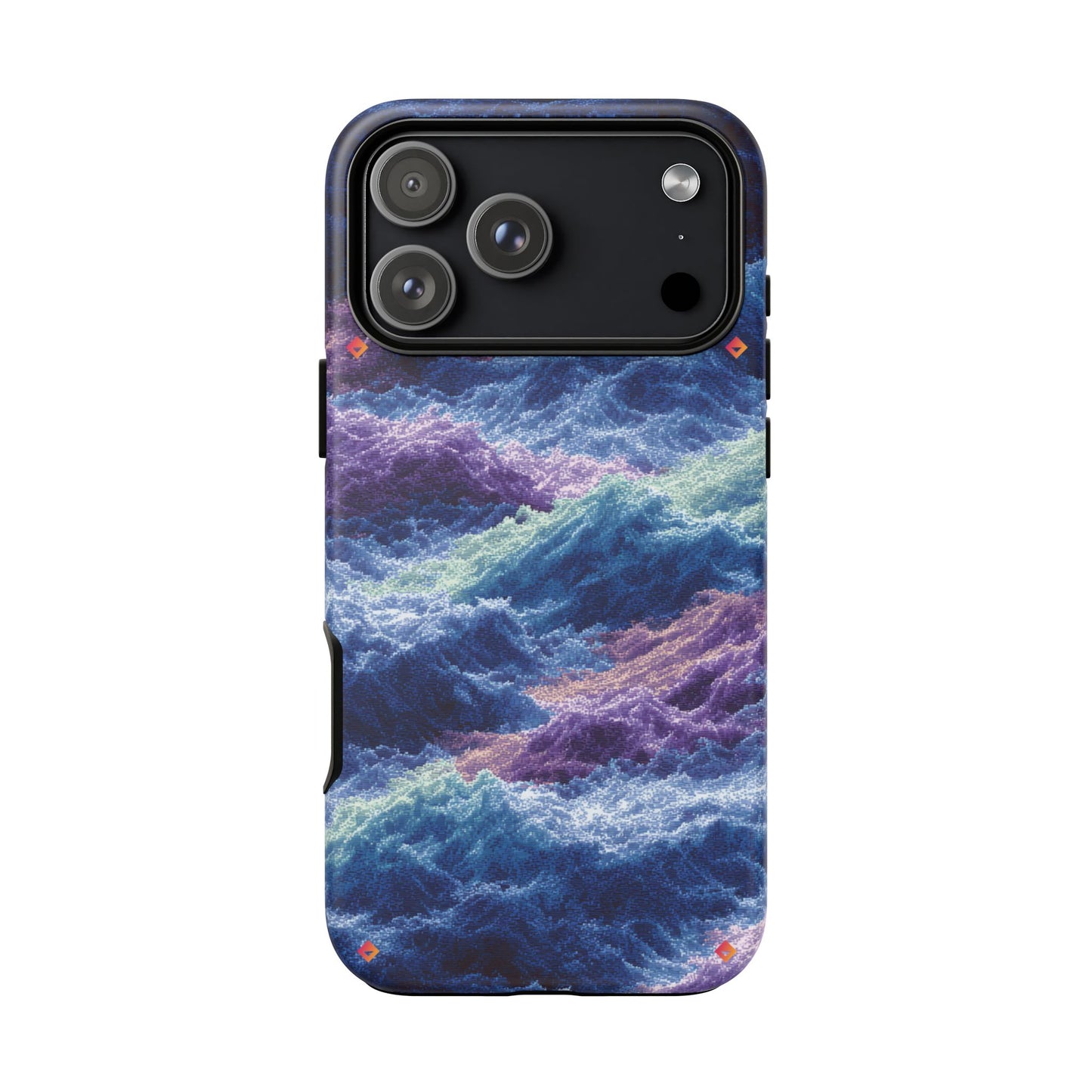 iPhone 17 Tough Case - Stormy Ocean Wave Pattern - Blue & Purple Water Design Protective Phone Cover for Sea Lovers