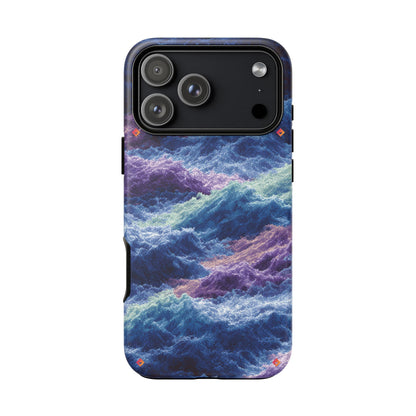 iPhone 17 Tough Case - Stormy Ocean Wave Pattern - Blue & Purple Water Design Protective Phone Cover for Sea Lovers