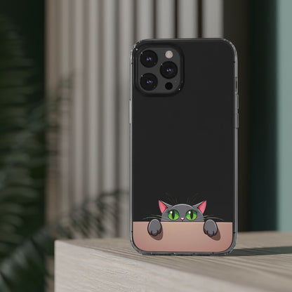 Phone Cases With Cute Cat Design - Clear Silicone Phone Cases Samsung and iPhone