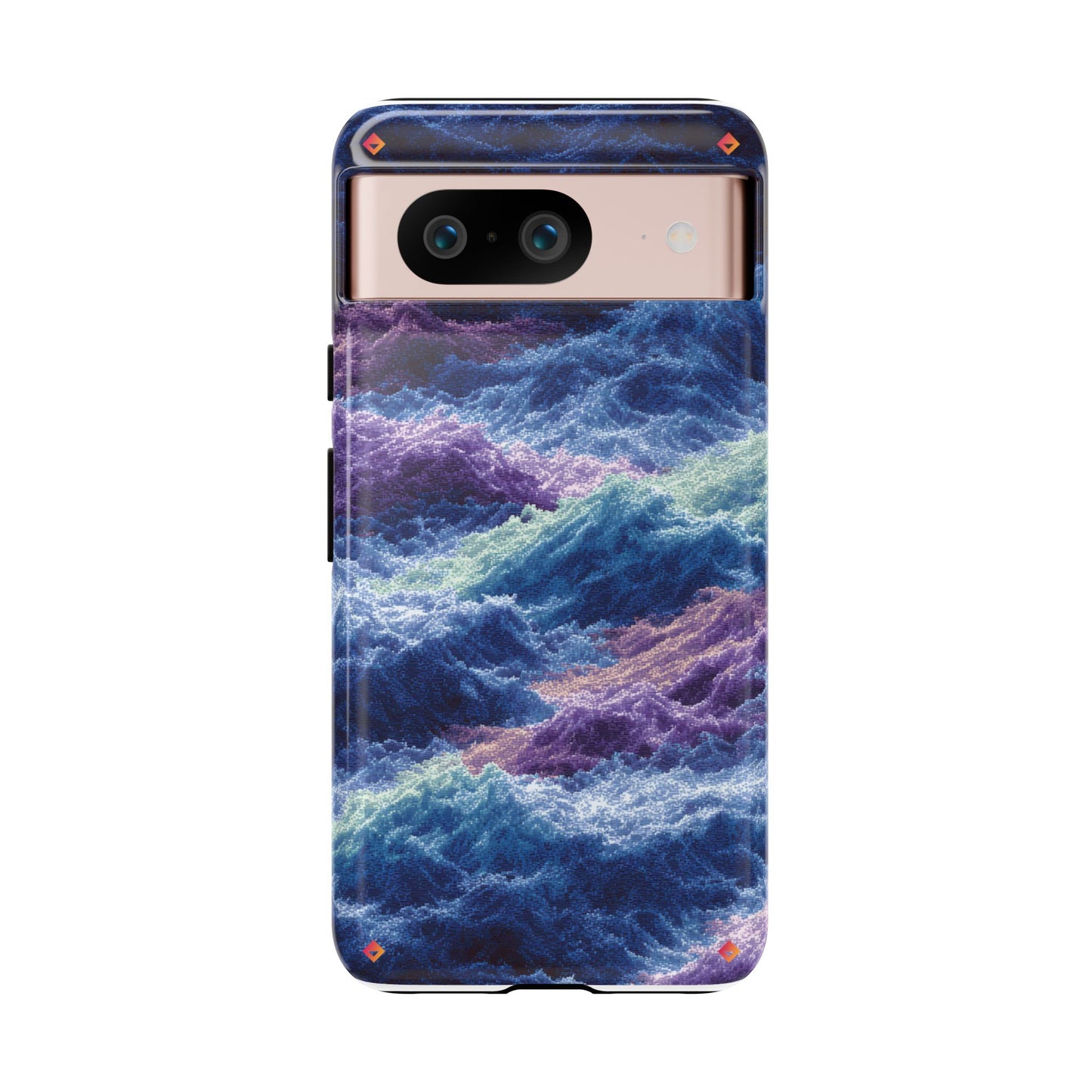 iPhone 17 Tough Case - Stormy Ocean Wave Pattern - Blue & Purple Water Design Protective Phone Cover for Sea Lovers