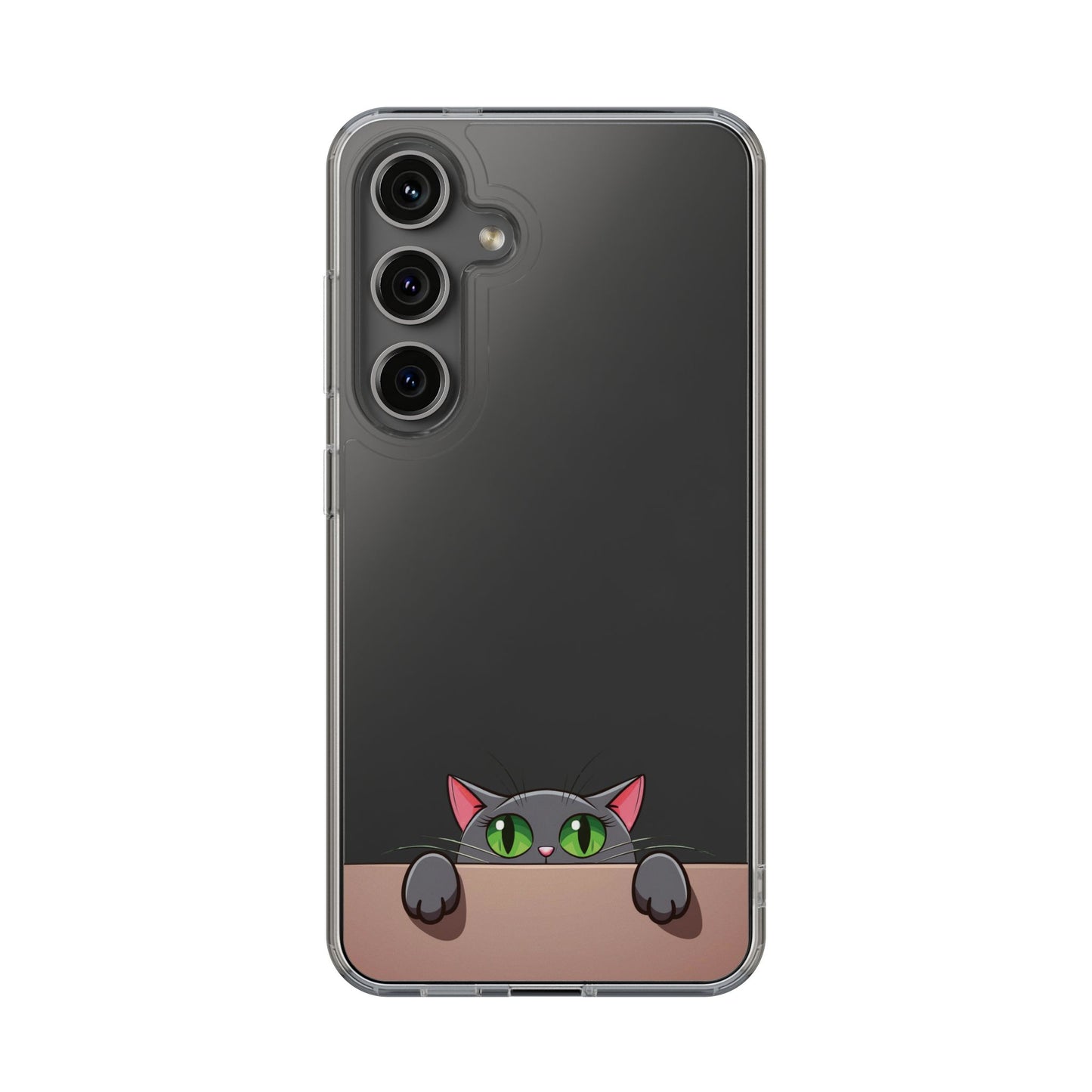 Phone Cases With Cute Cat Design - Clear Silicone Phone Cases Samsung and iPhone