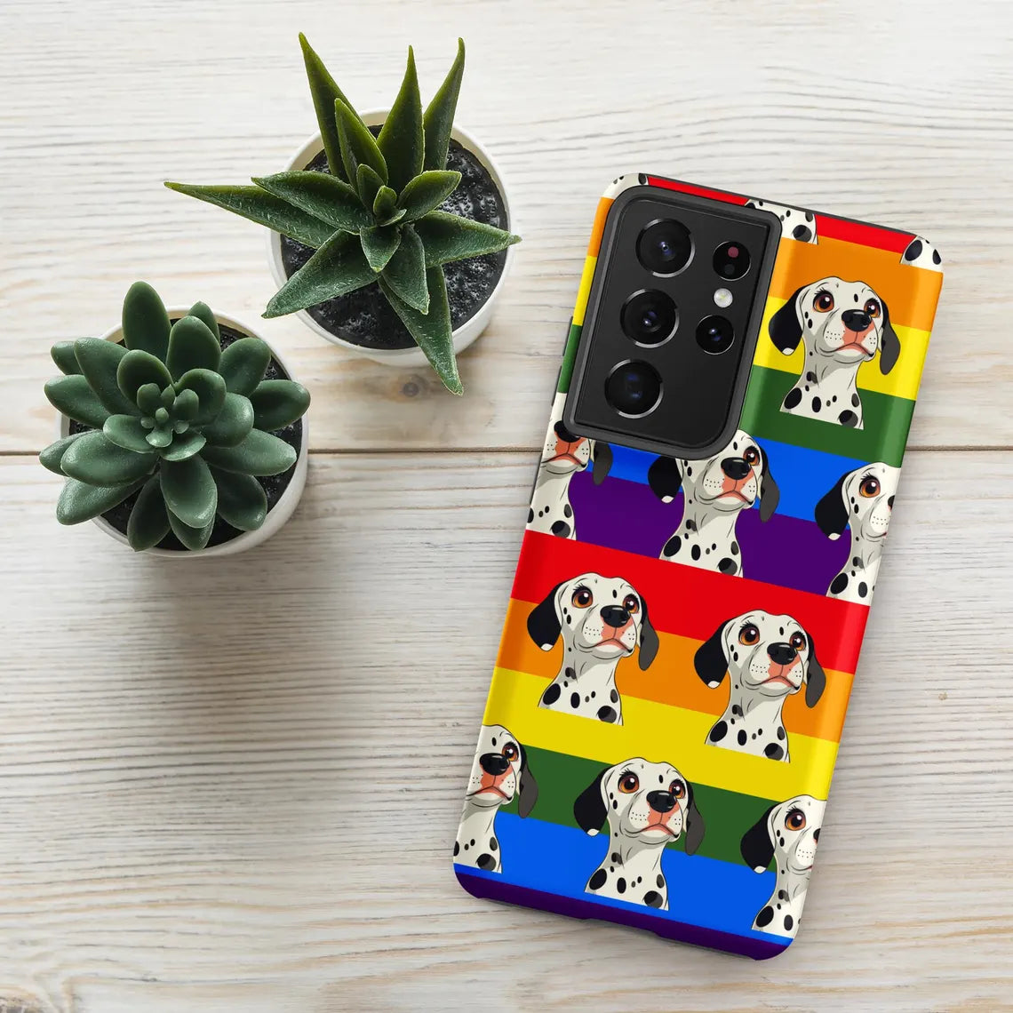 Phone Case for Samsung® – Rainbow Dalmatian Print – Bold Pet Pride Design – Colorful Protective Cover – Gift for Dog Lovers