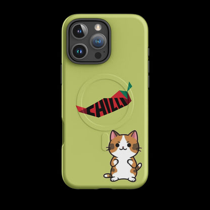 iPhone® Tough Case – MagSafe® Compatible – Chill Mode: Activated – Cat & Chili