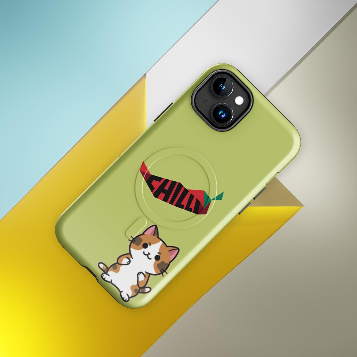iPhone® Tough Case – MagSafe® Compatible – Chill Mode: Activated – Cat & Chili