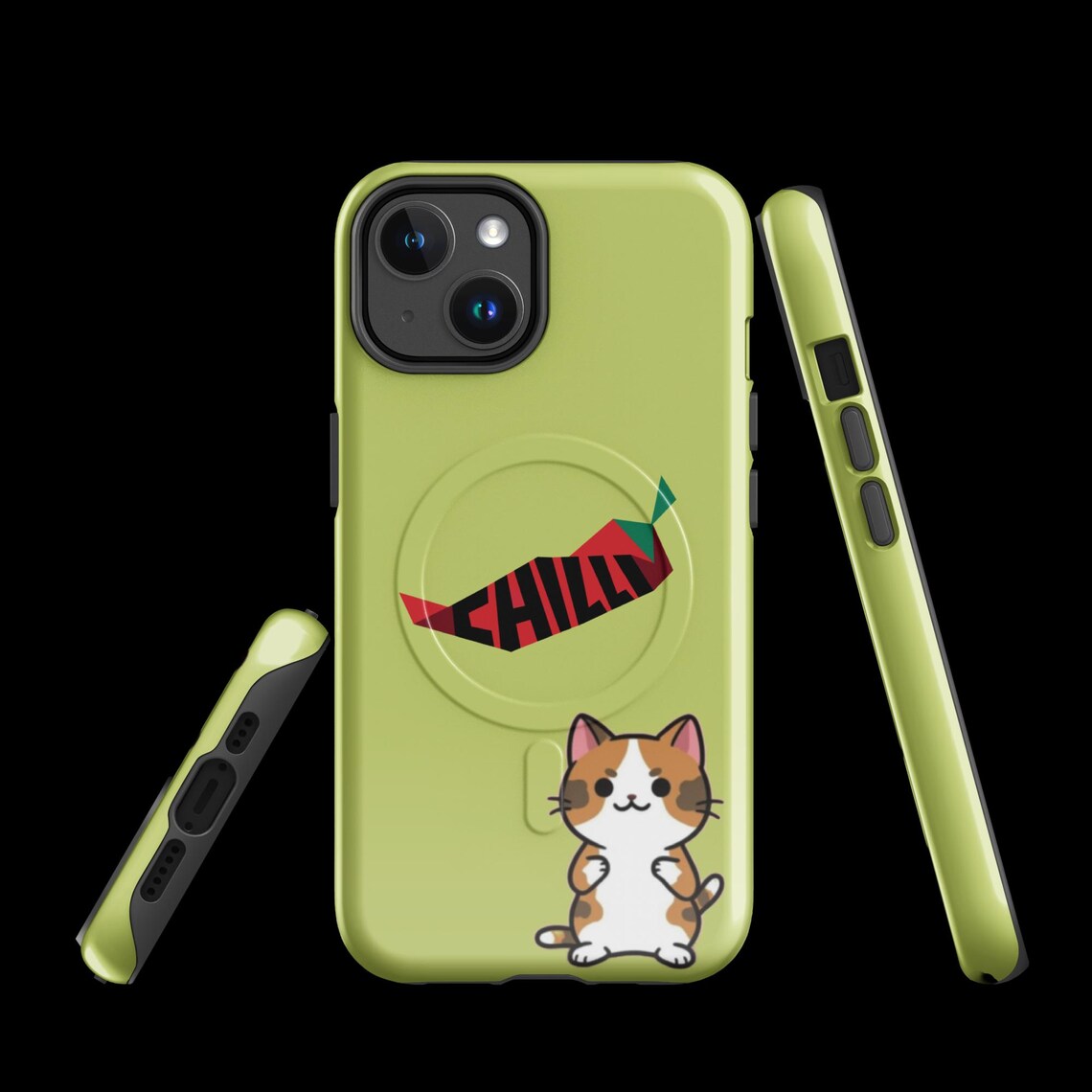 iPhone® Tough Case – MagSafe® Compatible – Chill Mode: Activated – Cat & Chili